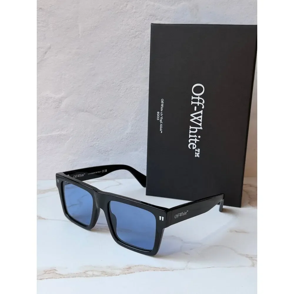 NEW Off White Lawton OERI09 Black Blue Sunglasses